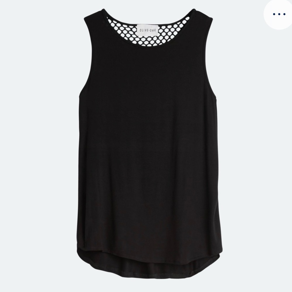 Olive & Oak Black Mesh Detail Tank Top